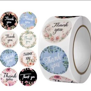 THANK YOU FLORAL STICKERS